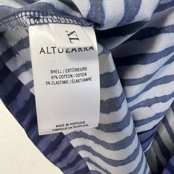 NEW ALTUZARRA Sz XL Teresa Striped Cotton Blend Poplin Button Front Shirt - Picture 9 of 12